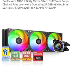 ID cooling fx360 mm water cooler black rgb with infinite mirror