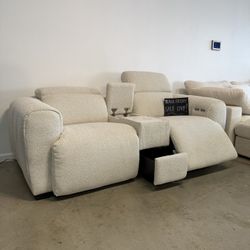 Modern Motion Recliner Loveseat – Soft Chenille, Storage & Wireless Charging — FREE  Delivery