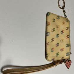 Dooney & Bourke Vintage Multi Colored Cream Wristlet $25