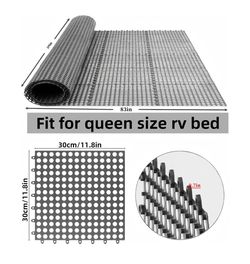 Plastic Ventilated Mattress Underlay Pad for RV Boat Camper- 83"x59" Queen Size Interlocking Modular Non Slip Design, Breathable Mesh RV Under Mattres