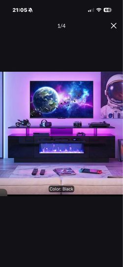 Tv stand led fireplace color change