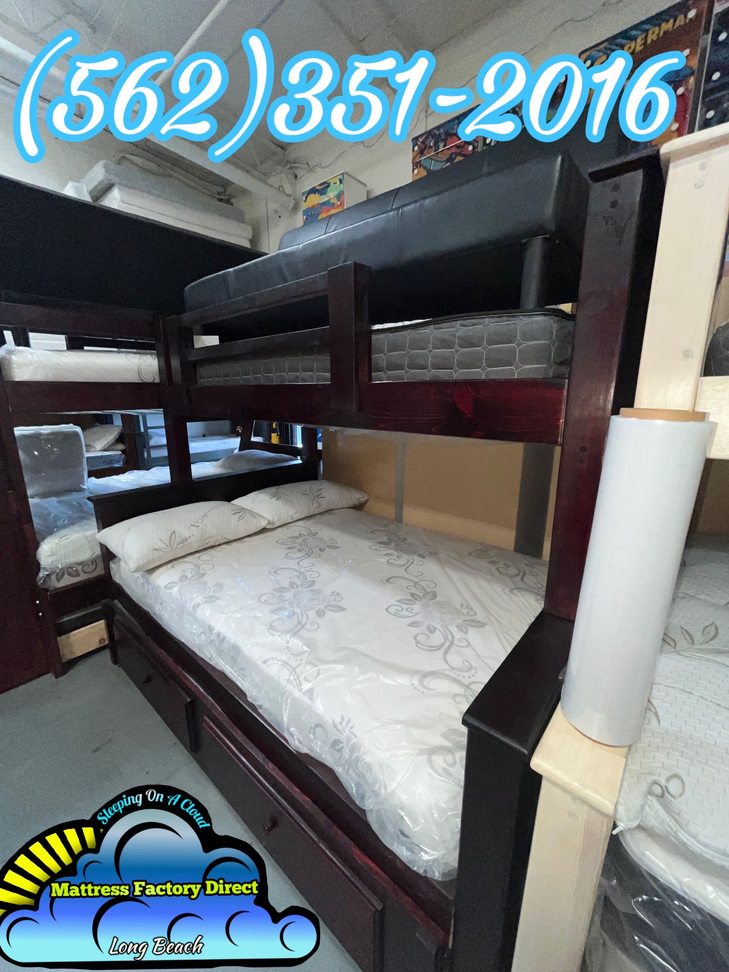 Triple Twin Full Full Bunk Bed With Mattresses New Colchones Nuevo 