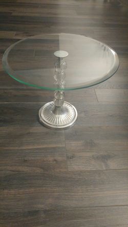 Silver and glass cake stand