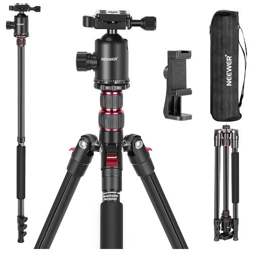 Neewer 77 Inch Two Center Axis Tripod