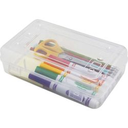 5Pack - Advantus Gem Pencil Box With Lid, Clear