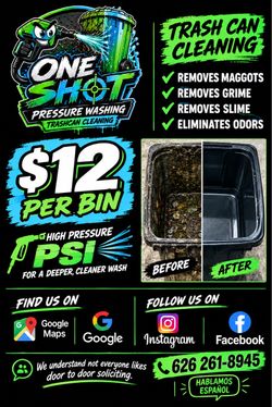 Trash can cleaning