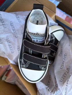 Kids Black Canvas Sneakers – Size 8 – New