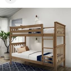 Wood Twin And Full Bunker Bed Set