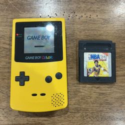 Nintendo Game Boy Color Yellow Dandelion GBC Tested and Works w/ Game