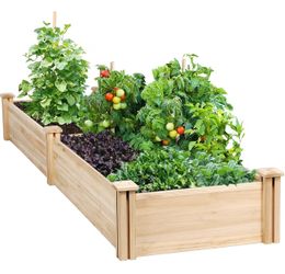 Raised Garden Bed Wooden Planter Box for Vegetables/Flowers, Wood Fir wood raised bed offers easy assembly, and a practical space for growing vegetabl
