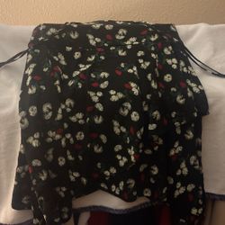 High Waist Flower Print Skirt