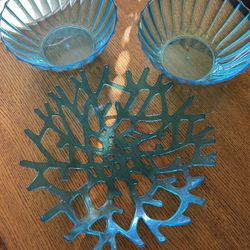 Coral And Shell Serving Bowls