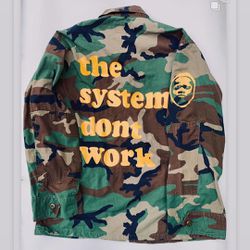 TheSystemDontWork Repurposed US Military Authentic Surplus BDU Shirt/Jacket ,Woodland Camo