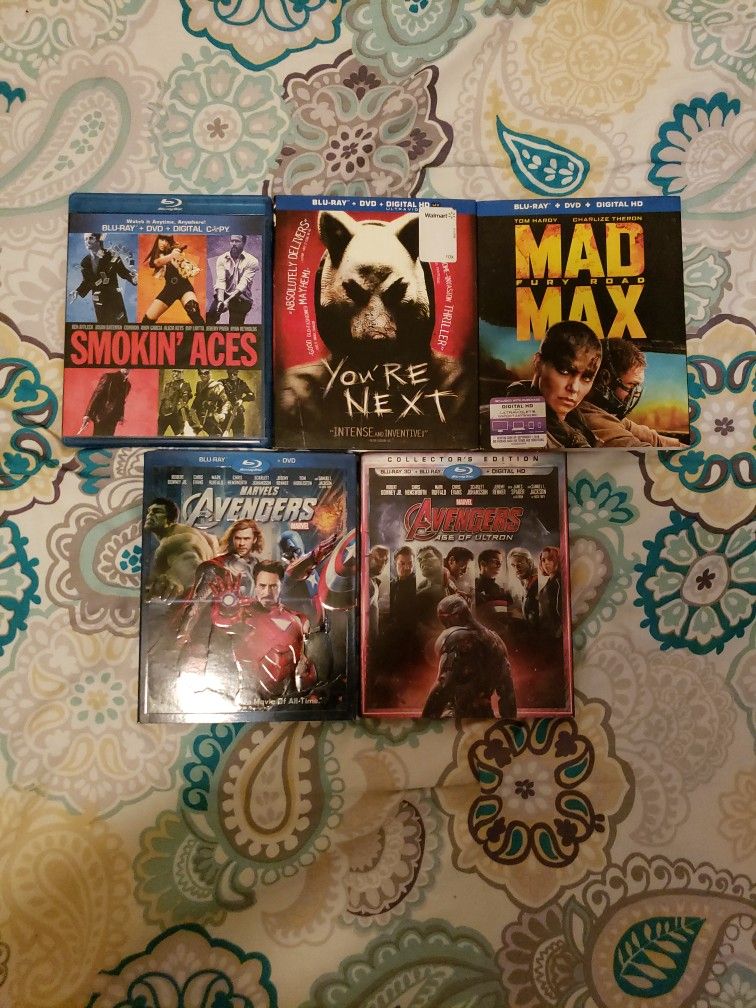 Blu-Ray + DVD Movies Lot Asking $5 Each Or $15 For All