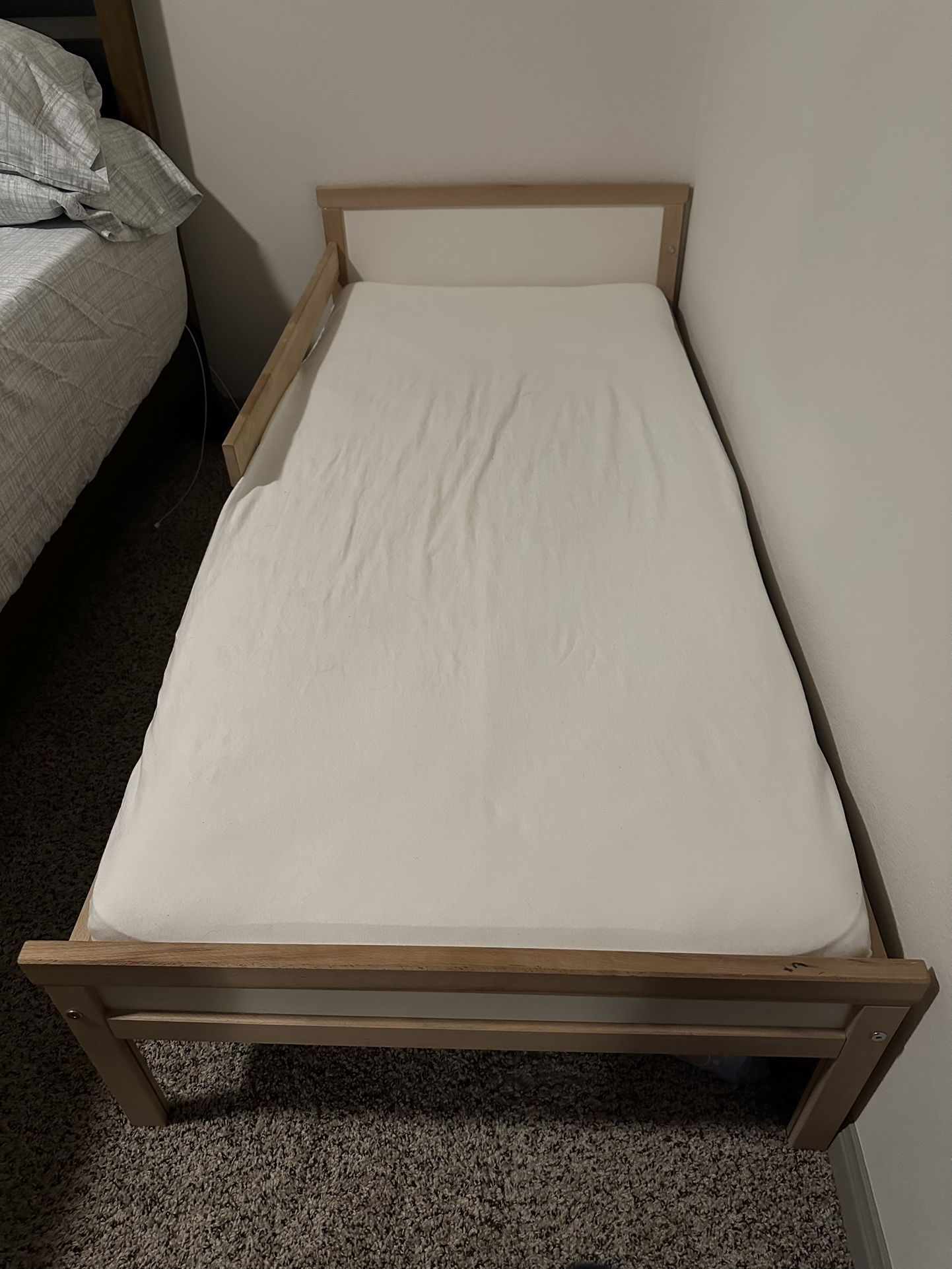 Ikea Sniglar Toddler Bed Frame with mattress
