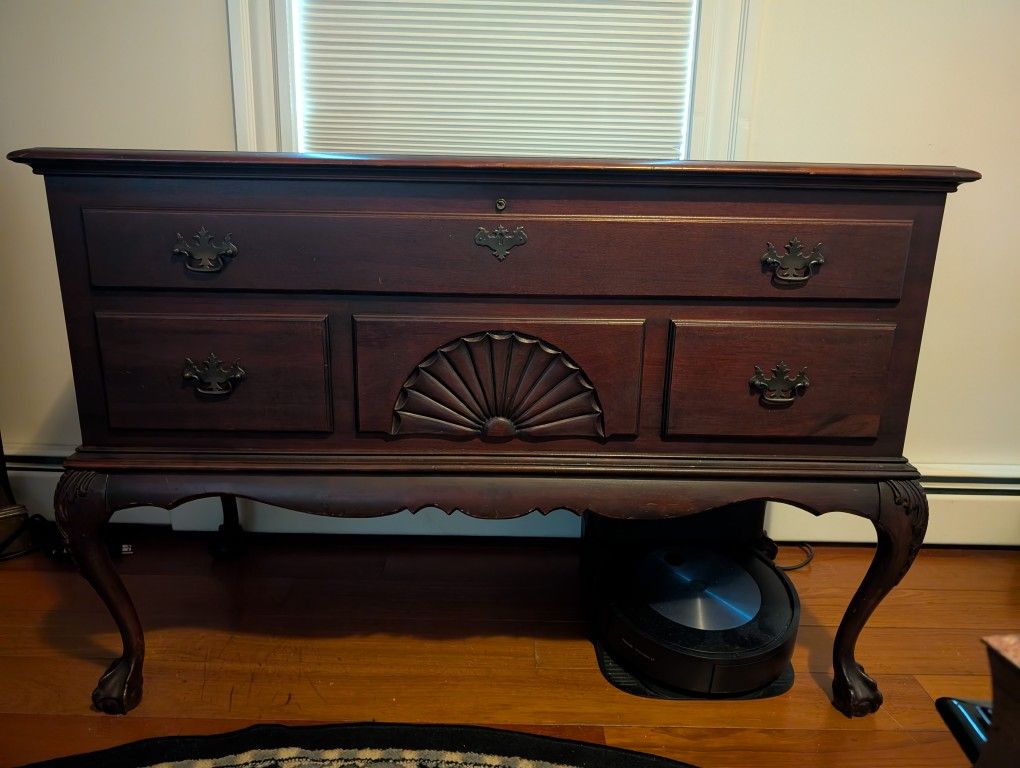 Loved Antique Clawfoot Tall Boy Cedar Chest