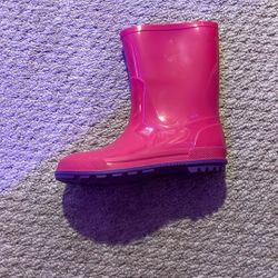 girls pink rain boots. size 1