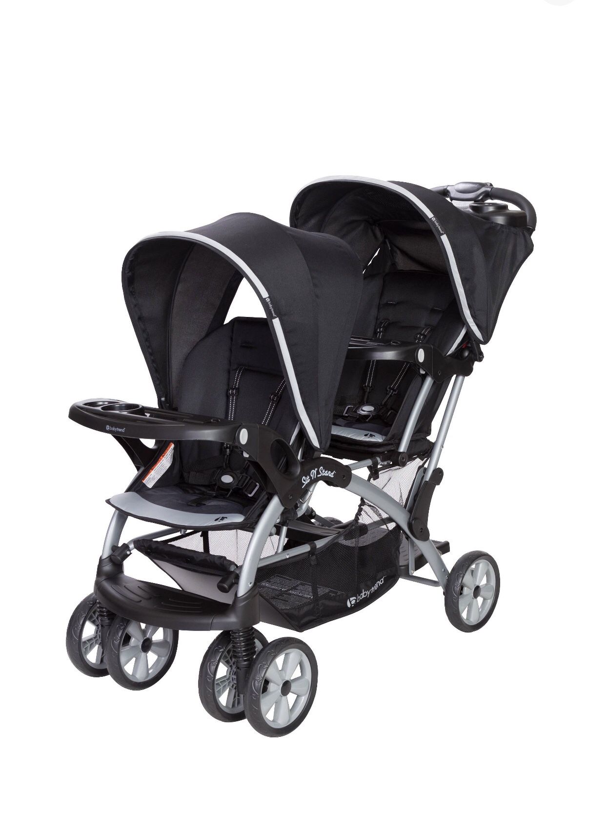 Baby trend Sit N’ Stand Double Stroller- Optic Gray