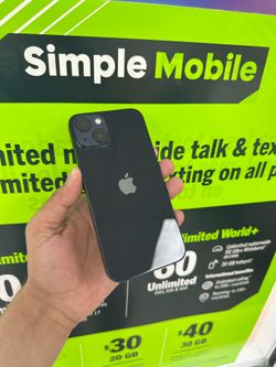 iPhone 13 128GB Simple Mobile + (3 Months Unlimited Data, Text, Talk)