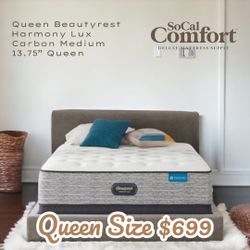Beautyrest Harmony Lux Carbon Medium 13.75” Queen Size
