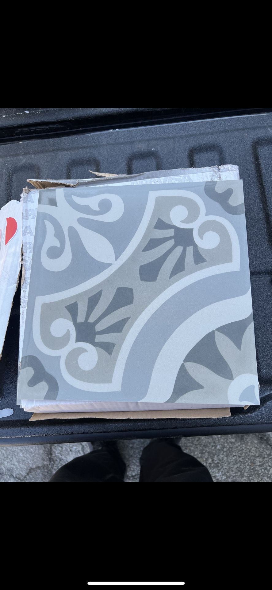 Apavisa porcelain tile, hydraulic grey natural, 50 pieces available, 11.71” X 11.71”