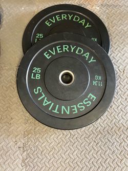 Pair of 25 lb bumper plates