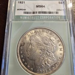 1921 Morgan Silver Dollar MS64 Graded