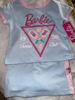 Girls 2t Barbie tennis club skort matching top 2t NWT