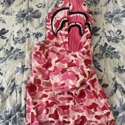 Pink Double Hooded Bape Hoodie