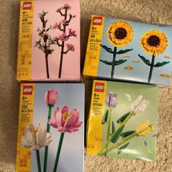 LEGO - CHERRY BLOSSOMS, SUNFLOWERS, LOTUS FLOWERS, AND TULIPS (RETIRED SET)