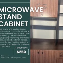 ✨ Modern Microwave Stand Cabinet with Storage – Cute Design! ✨