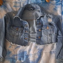 Girls Cropped Jean Jacket Size 4/5