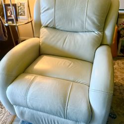 Leather Recliner Chair Beige Genuine Quality. 