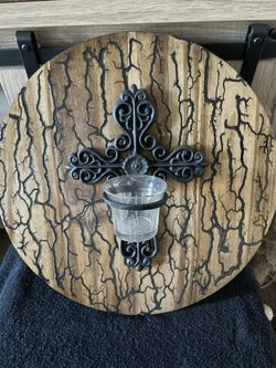 Unique Fractal Wood Burned Votive Candle Holder