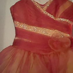 Orange And Peach Pageant Dress