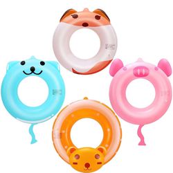 Animal Pool Float Ring Toys for Summer Beach Swimming Pool (4Pack)