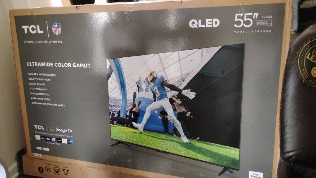 TCL QLED TV 55 Inches and Recliner Sofa