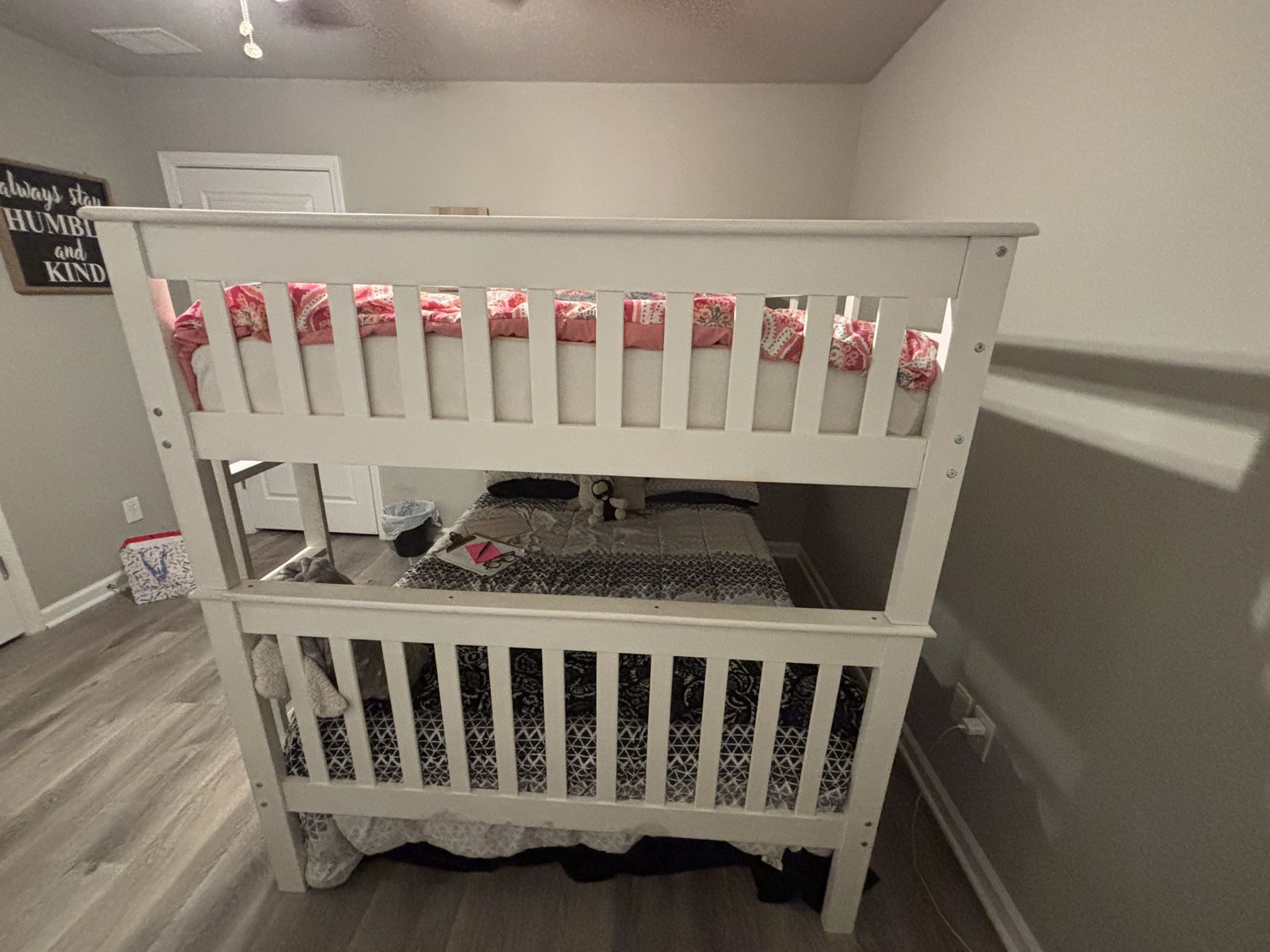 Full Size Bunk Beds - White
