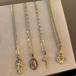 14K Real Gold Necklaces 