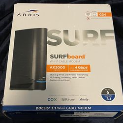 Arris G34 SURFboard DOCSIS 3.1 Gigabit Cable Modem & Wi-Fi 6 Router- NEW IN BOX