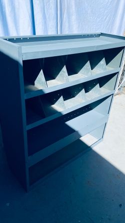 Van metal shelves and ladder rack