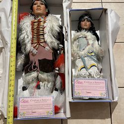 (2) Native American porcelain dolls (Cathey collection) numbered to 5000 both $100 firm 