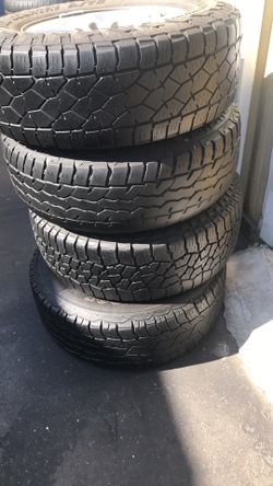 LT 275/70/18 tires with GMC rims 18x9 6x139 used for sale