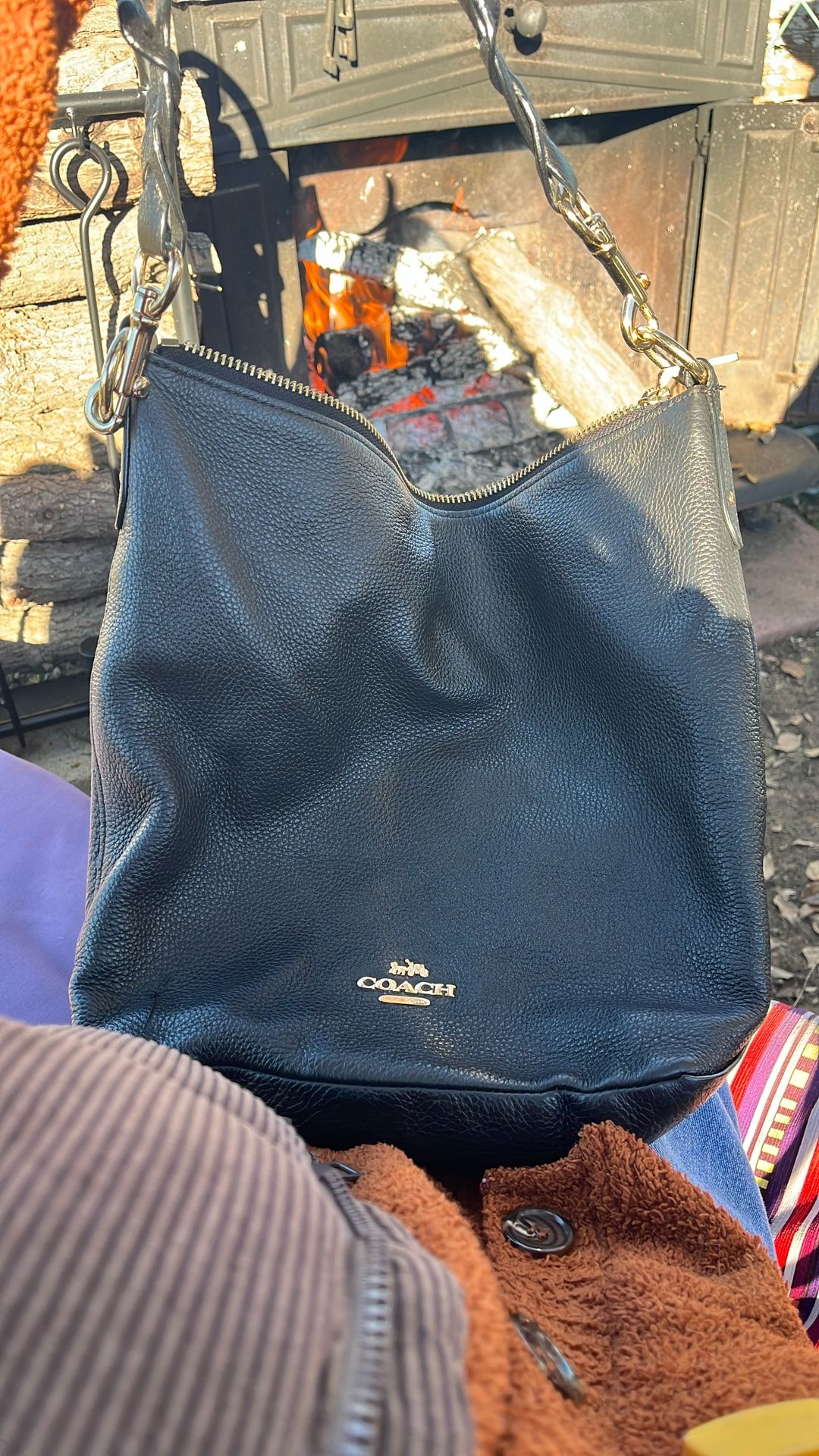  Vintage Coach Abby duffle leather handbag 