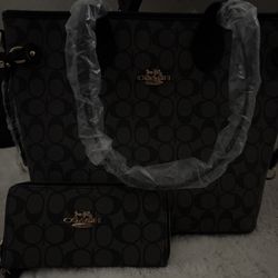 Coach tote bag and wallet 