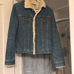 Vintage-Roxy Jean Sherpa Lined, Thick Denim Jacket