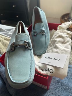 Salvatore Ferragamo Blue Sky Sude Shoes