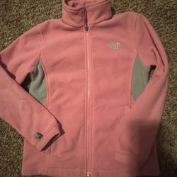 Girls Pink And Gray North Face Jacket