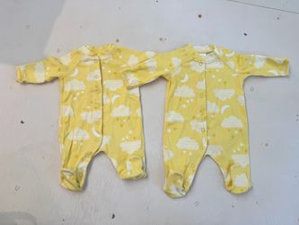 2 Hanna Andersson Organic Cotton Sleepers 0-3M - 1 New, 1 Excellent Condition