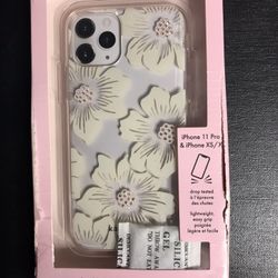 kate spade new york - Protective Hard Shell Case for Apple® iPhone® 11 Pro - Cream With Stones/Hollyhock